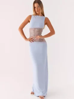 Lace Patchwork Maxi Gown For Women - Elegant Open Back Sleeveless Bodycon Long Dress - Summer Formal Evening Party 2026