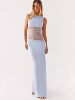 Lace Patchwork Maxi Gown For Women - Elegant Open Back Sleeveless Bodycon Long Dress - Summer Formal Evening Party 2026