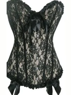 Lace-Up Bows Satin Over Bust Corsets