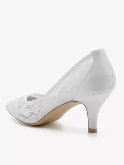 Lace Wedding Shoes Poined Toe Kitten Heel Mother Of The Bridesmaid Shoes