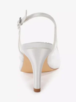 Lace Wedding Shoes Pointed Toe Slingback High Heel Bridal Shoes