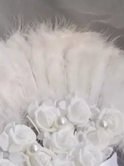 Ladies Wedding Fans Feather Decoration Handheld Folding Fan