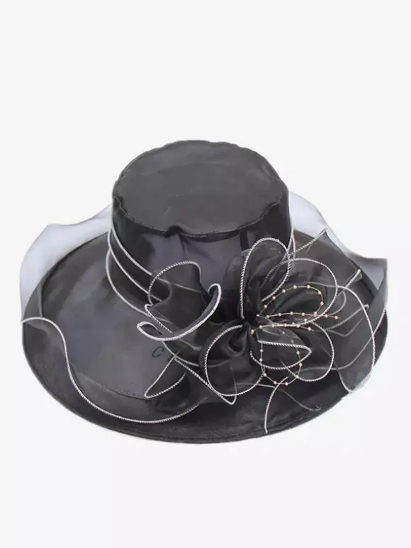 Ladies Fascinator Hats Romantic Organza Silk Flower Tea Party Hats