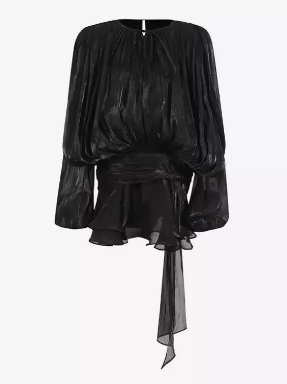 Lantern Sleeve Mini Dress For Women - Pleated Tie Waist Fit Flare - Spring Party Cocktail Outfit 2026