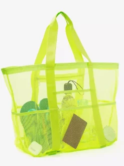 Large Capacity Mesh Beach Bag Multifunctional Travel Portable Shoulder Storage Bag 2026