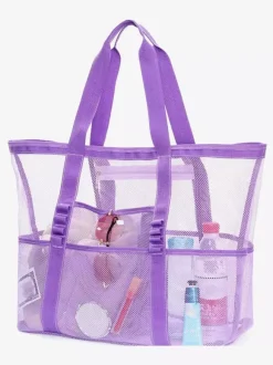 Large Capacity Mesh Beach Bag Multifunctional Travel Portable Shoulder Storage Bag 2026