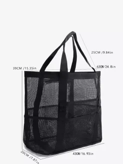 Large Capacity Mesh Beach Bag Multifunctional Travel Portable Shoulder Storage Bag 2026