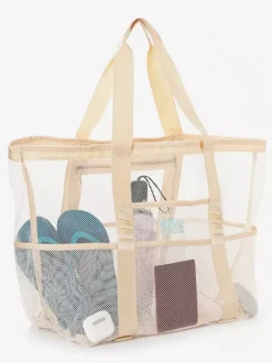 Large Capacity Mesh Beach Bag Multifunctional Travel Portable Shoulder Storage Bag 2026