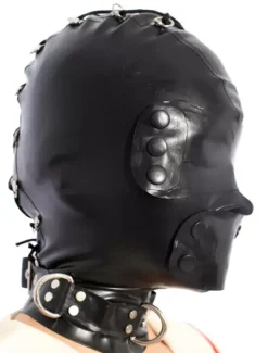 Latex Hood with Eyes & Mouth Opened and Back Laced up