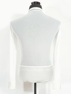 Latin Dance Ballroom Costume White Men's Sexy Polyester Tops Dancing Wear