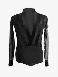 Latin Dance Ballroom Dresses Black Men's Sexy Tops Dancing Wear