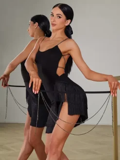 Latin Dance Costume Black Women's Polyester Accessory Sexy Latin Dancer Dancing Wear