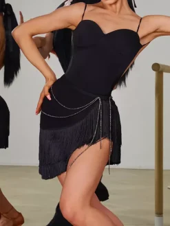 Latin Dance Costume Black Women's Polyester Accessory Sexy Latin Dancer Dancing Wear