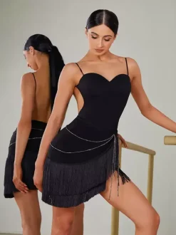 Latin Dance Costume Black Women's Polyester Accessory Sexy Latin Dancer Dancing Wear