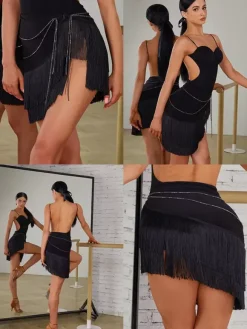 Latin Dance Costume Black Women's Polyester Accessory Sexy Latin Dancer Dancing Wear