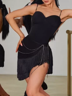 Latin Dance Costume Black Women's Polyester Accessory Sexy Latin Dancer Dancing Wear