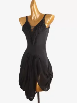 Latin Dance Costume Black Women's Lycra Spandex Dress Elegant Latin Dancer Dancing Costume