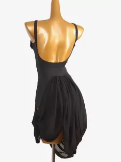 Latin Dance Costume Black Women's Lycra Spandex Dress Elegant Latin Dancer Dancing Costume