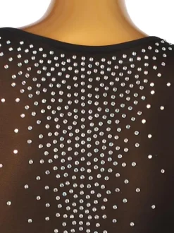 Latin Dance Costume Black Women's Polyester Dress Sexy Rhinestones Latin Dancer Dancing Costume