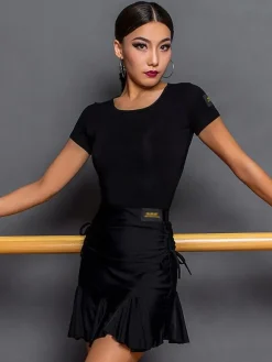 Latin Dance Costume Black Women's Elegant Polyester Top Dancing Wear