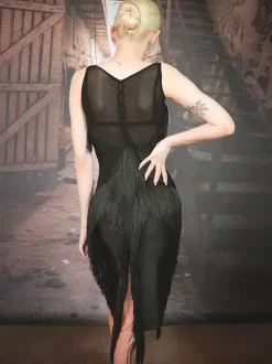Latin Dance Costume Black Women's Polyester Dress Sexy Latin Dancer Dancing Wear