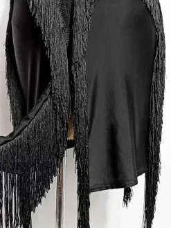 Latin Dance Costume Black Women's Polyester Dress Sexy Latin Dancer Dancing Wear