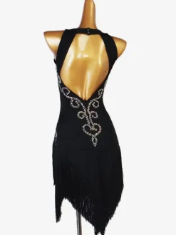 Latin Dance Costume Black Women's Lycra Spandex Dress dancing costume