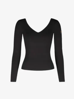 Latin Dance Costume Black Women's Ruffles Backless Elegant Polyester Top Dancing Costume
