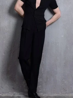 Latin Dance Costume Black Unisex Lycra Spandex Pants Latin Dancer dancing costume