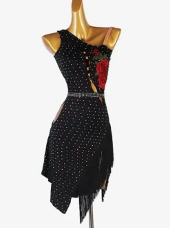 Latin Dance Costume Black Women's Lycra Spandex Dress dancing Wear
