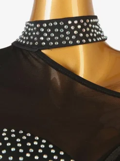Latin Dance Costume Black Women's Lycra Spandex Dress Latin Dancer Dancing Costume