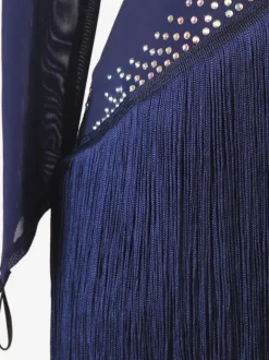 Latin Dance Costume Blue Women's Rhinestones Bodycon Sexy Polyester Dress Dancing Wear