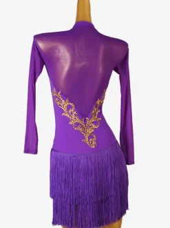 Latin Dance Costume Burgundy Women's Sexy Lycra Spandex Dress Dancing Costume