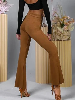 Latin Dance Costume Coffee Brown Women's Polyester Pants Elegant Latin Dancer Dancing Costume