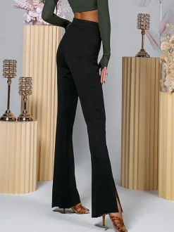 Latin Dance Costume Coffee Brown Women's Polyester Pants Elegant Latin Dancer Dancing Costume