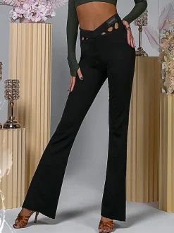 Latin Dance Costume Coffee Brown Women's Polyester Pants Elegant Latin Dancer Dancing Costume
