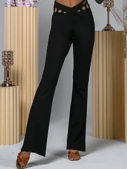 Latin Dance Costume Coffee Brown Women's Polyester Pants Elegant Latin Dancer Dancing Costume