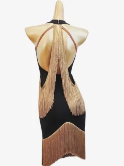 Latin Dance Costume Leopard Women's Polyester Dress Sexy Latin Dancer Dancing Wear