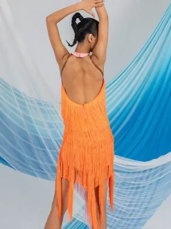 Latin Dance Costume Pink Women's Polyester Dress Sexy Latin Dancer Dancing Costume