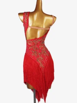 Latin Dance Costume Red Women's Lycra Spandex Dress Latin Dancer dancing Wear