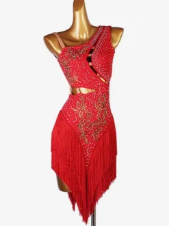 Latin Dance Costume Red Women's Lycra Spandex Dress Latin Dancer dancing Wear