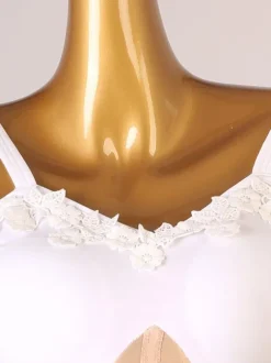 Latin Dance Costume White Women's Polyester Dress Backless Sexy Flowers Latin Dancer Dancing Costume