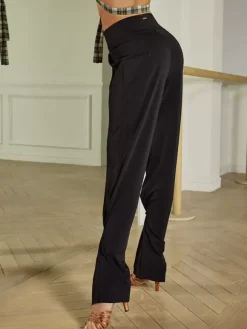 Latin Dance Dresses Black Girl's Sexy Polyester Pants Dancing Costume