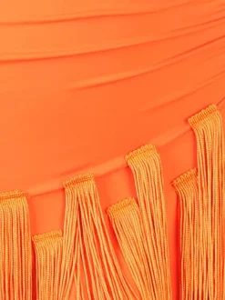 Latin Dance Dresses Orange Women's Lycra Spandex Dress Fringe Latin Dancer Dancing Costume