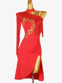Latin Dance Dresses Red Women's Lycra Spandex Dress Dancing Wear