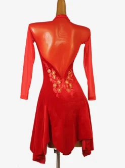 Latin Dance Dresses Red Women's Lycra Spandex Dress Dancing Costume