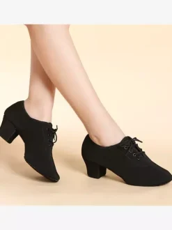Latin Dance Shoes Black Closed Toe Women's Dance Shoes
