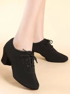 Latin Dance Shoes Black Closed Toe Women's Dance Shoes