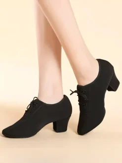 Latin Dance Shoes Black Closed Toe Women's Dance Shoes