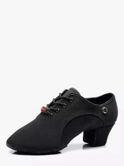 Latin Dance Shoes Black Closed Toe Ballroom Dance Shoes
